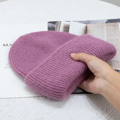 Modne tople kašmir vune Skullies Angola zečje krzno Zimske pletene kape Ženske kape Ženske trostruke skijaške šešire