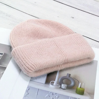 Modne tople kašmir vune Skullies Angola zečje krzno Zimske pletene kape Ženske kape Ženske trostruke skijaške šešire