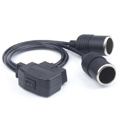 12V prekidač OBDII OBD2 24AWG Kabel za napajanje 16Pin ženski u automobilski upaljač DC izvor napajanja OBD muški priključni kabel