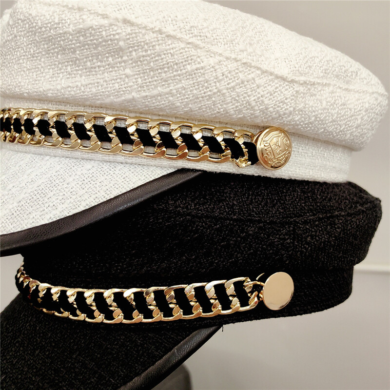 Vojne beretke s lancima Šeširi za žene Proljetne ravne vojne kape Lady Mirisni šešir za raznosače novina Kačket za ulične slikare na otvorenom Ležeran Ženski