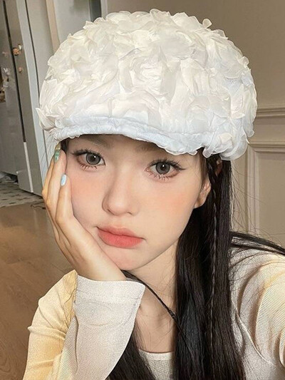 3D ružičasta cvjetna beretka za žene Osmerokutni šeširi Ženske novinske kape Retro Gatsby šeširi Hip hop beretke Taksistička beretka Muška Gorras