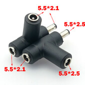 5,5 x 2,1 mm ženski na 5,5 x 2,1 mm muški ženski DC konektor za napajanje, adapter za prijenosno računalo 5,5*2,5 ženski na muški 5,5*2,5