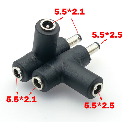 5,5 x 2,1 mm-es anya-5,5 x 2,1 mm-es apa DC tápcsatlakozó adapter Laptop 5,5*2,5-ös anya-duga 5,5x2,5-ös