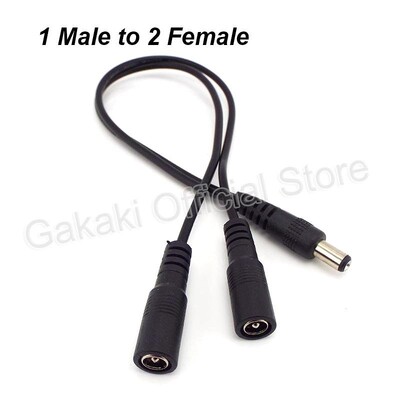 5,5 mm*2,1 mm 1 ženski na 2 muška konektora muški na ženski utikač DC strujni razdjelnik kabel CCTV LED traka svjetlo adapter za napajanje