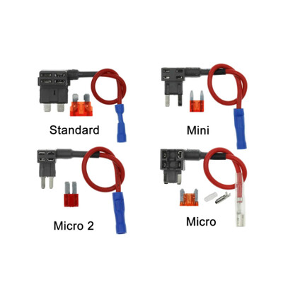 12V 24V MINI MAZS VIDĒJS Izmēra Automašīnas drošinātāju turētājs Pievienot ķēdi TAP adapteris ar 10A Micro Mini standarta ATM asmens drošinātāju