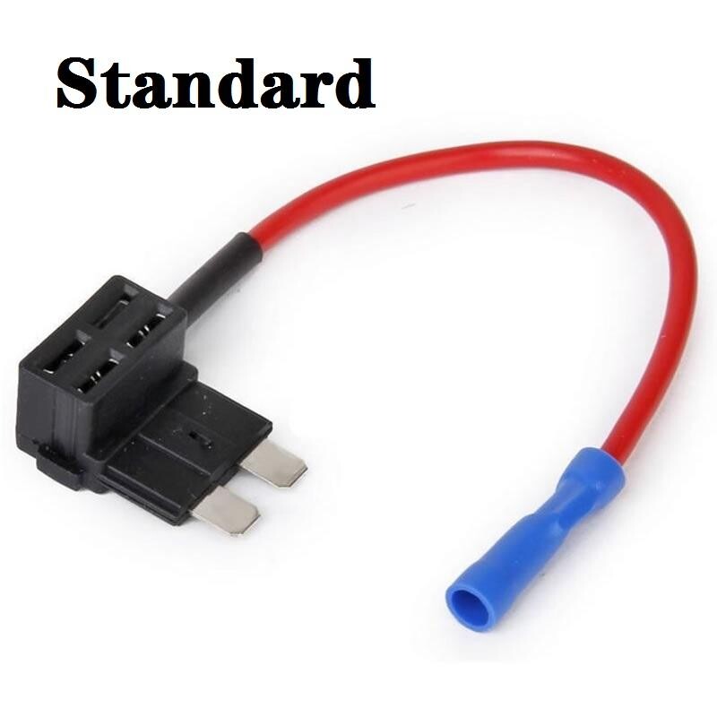 12 V mikro/mini/standarta MAZA VIDĒJA izmēra automašīnas drošinātāju turētājs Papildu ķēdes krāna adapteris ar 10 A Micro Mini standarta ATM lāpstiņas drošinātāju