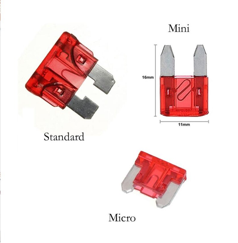 12 V mikro/mini/standarta MAZA VIDĒJA izmēra automašīnas drošinātāju turētājs Papildu ķēdes krāna adapteris ar 10 A Micro Mini standarta ATM lāpstiņas drošinātāju