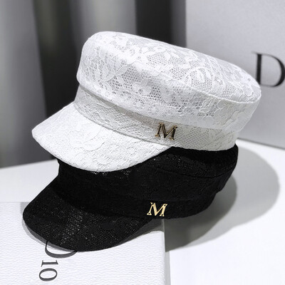 Lace Flat Hat Γυναικείο Καλοκαιρινό αντηλιακό αναπνεύσιμο οκταγωνικό καπέλα Japanese Street Hollow Βρετανικό ρετρό στυλ μπερέ