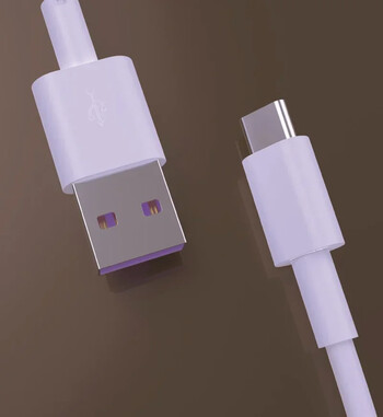 Бързо зареждане 5A USB Type C кабел за Samsung S20 S9 S8 Xiaomi Huawei P30 Pro Кабел за зареждане на мобилен телефон Бял кабел