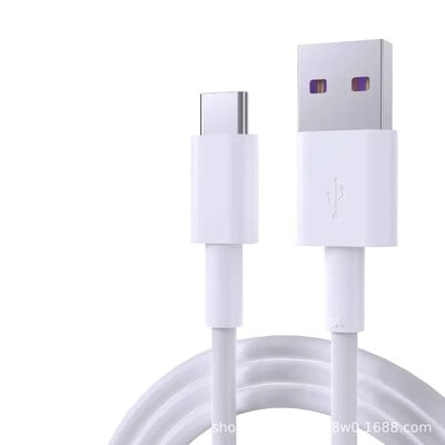 Brzo punjenje 5A USB tip C kabel za Samsung S20 S9 S8 Xiaomi Huawei P30 Pro Žica za punjenje mobilnog telefona Bijeli kabel