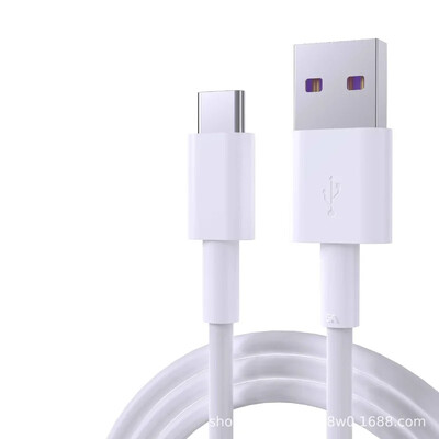 Cablu de încărcare rapidă 5A USB tip C pentru Samsung S20 S9 S8 Xiaomi Huawei P30 Pro Cablu de încărcare a telefonului mobil Cablu alb