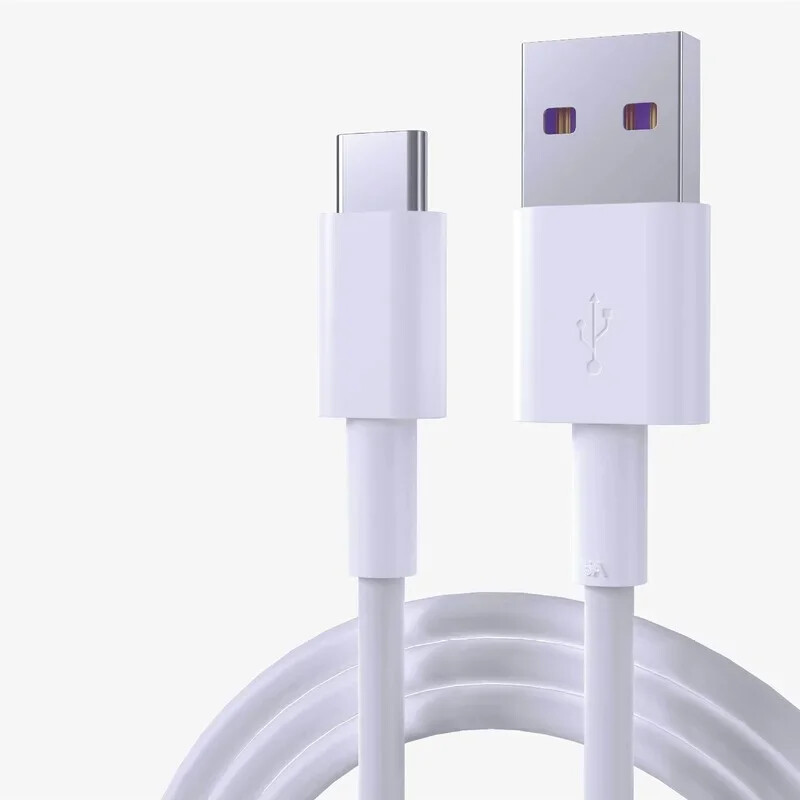 Cablu de încărcare rapidă 5A USB tip C pentru Samsung S20 S9 S8 Xiaomi Huawei P30 Pro Cablu de încărcare a telefonului mobil Cablu alb