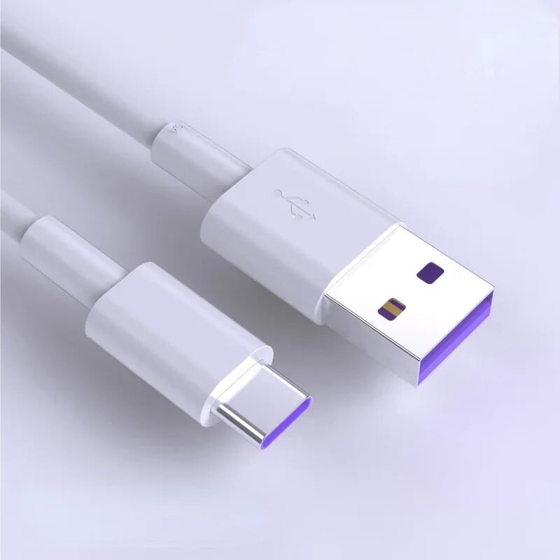 Cablu de încărcare rapidă 5A USB tip C pentru Samsung S20 S9 S8 Xiaomi Huawei P30 Pro Cablu de încărcare a telefonului mobil Cablu alb