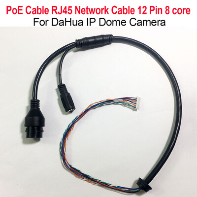 Ethernet Lan PoE kabelis RJ45 tinklo kabelis 12 kontaktų 8 gyslų, skirtas dahua ip dome kamerai