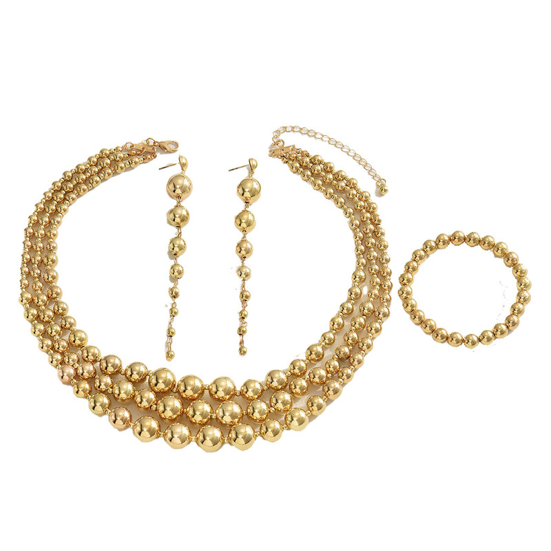 2024. gada pārrobežu jauna stila retro vienkāršu pērļu kaklarotu komplekts personalizēts modes dizaina kaklarotas rokassprādzes auskari