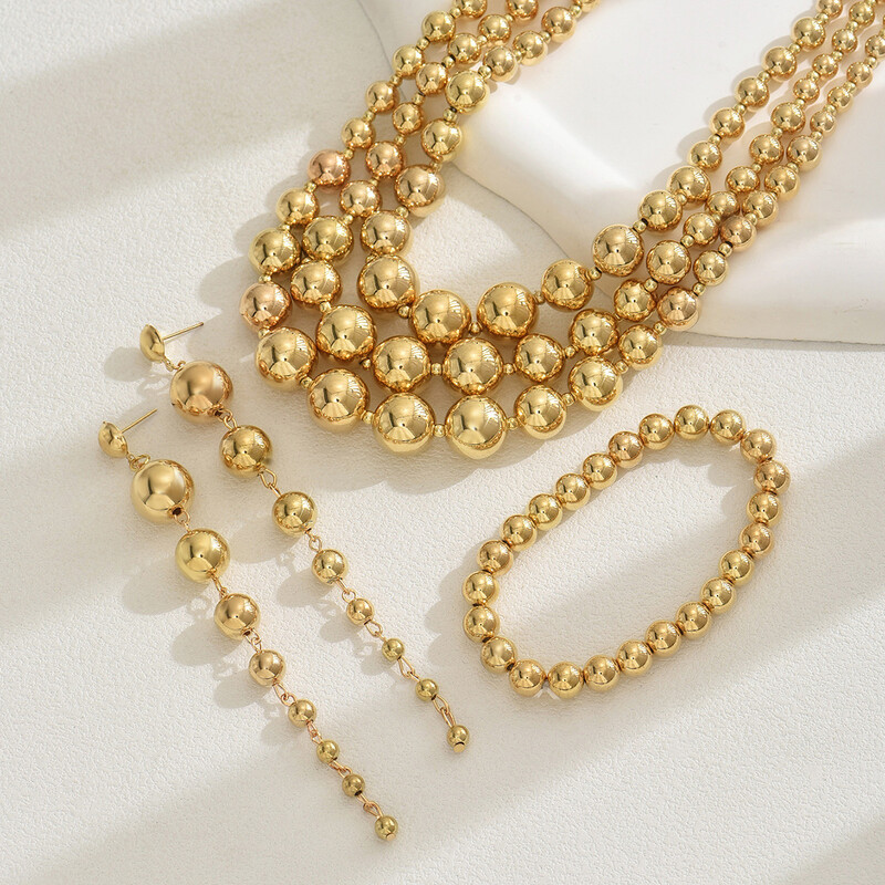 2024. gada pārrobežu jauna stila retro vienkāršu pērļu kaklarotu komplekts personalizēts modes dizaina kaklarotas rokassprādzes auskari