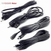 Alalisvoolu pikenduskaabel 1M 1,5M 3M 5M 3,5mm X 1,35mm emas-isa pistik 5V 2A toiteadapteri juhtme jaoks Koduse CCTV kaamera LED-riba