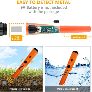 Treasure Hunter GP Pointer Professional Handheld Metal Detector Finder Pinpointing Finding Waterproof 360 Side Scan