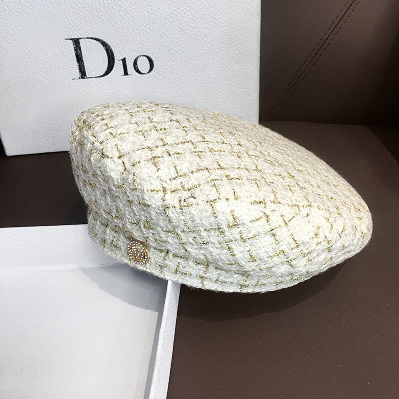 Palarie de pictor octogonală Belle pentru femei Panama, la modă, în aer liber, cu carouri geometrice, sezonul de primăvară și toamnă, șapcă K219