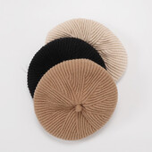 MAXSITI U Žieminės beretės kepurės moterims Vintažinės megztos vilnos dailininko kepurė Universalios kasdienės šiltos moliūgų kepurės