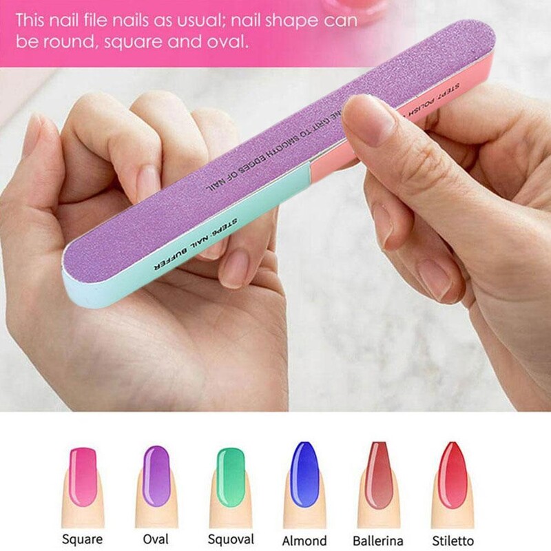Professzionális 6 oldalas polírozó körömreszelő / polírozó pedikűr / manikűr körömblokk tartozékok Mosható csiszoló csiszolás Nai J6d7