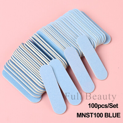 50/100 komada Set mini drvenih turpija za nokte 180/240 Trimer pufer trake Ružičasto plave brusne polirane turpije za nokte Alat za manikuru LAMNST