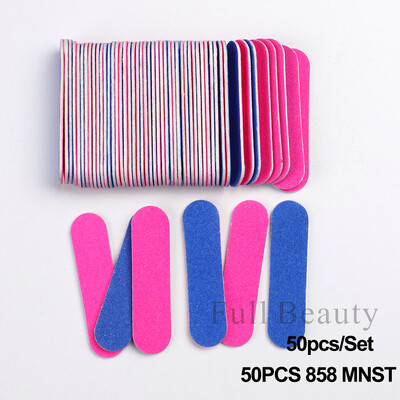 50/100 komada Set mini drvenih turpija za nokte 180/240 Trimer pufer trake Ružičasto plave brusne polirane turpije za nokte Alat za manikuru LAMNST