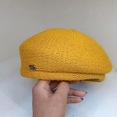 Vászon svájcisapka nőknek 2023 nyári vékony légáteresztő formatervezés gombás sapka sokoldalú temperamentum festő sapka