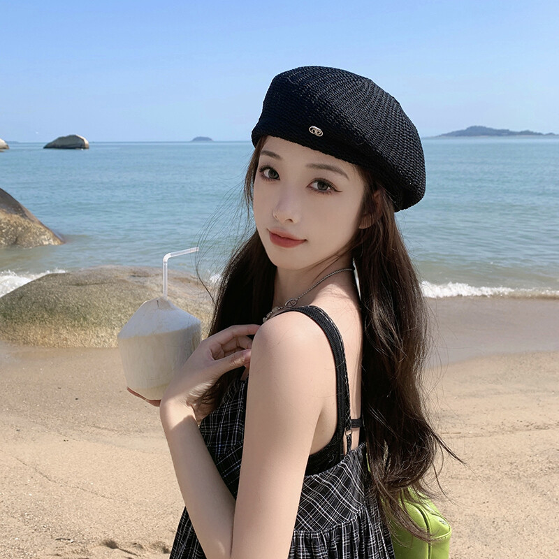 Vászon svájcisapka nőknek 2023 nyári vékony légáteresztő formatervezés gombás sapka sokoldalú temperamentum festő sapka