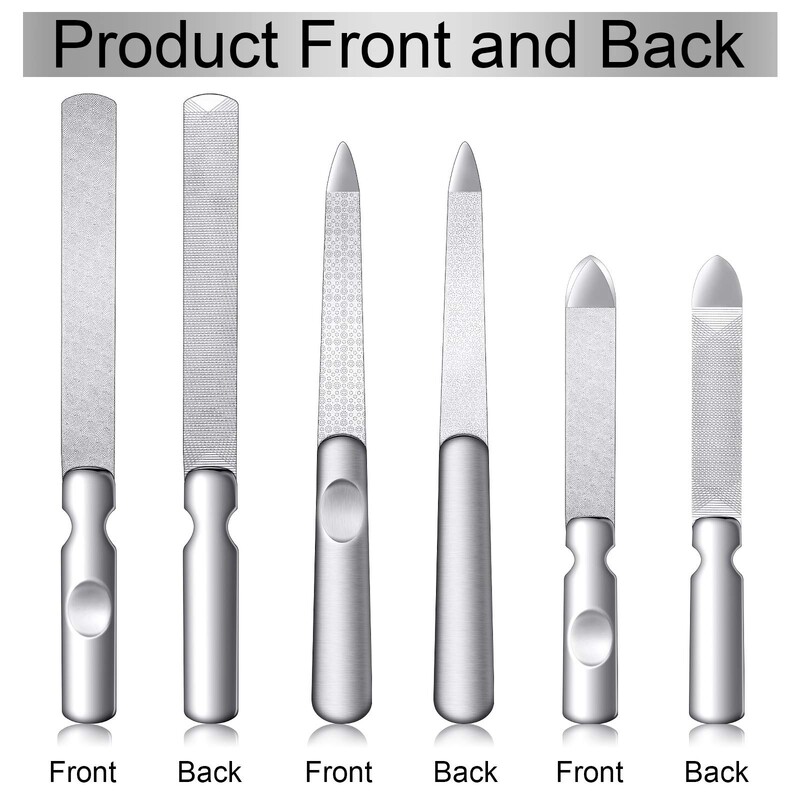 Profesionalna turpija za nokte od nehrđajućeg čelika s dvostranim puferom za nokte za manikuru salonske kvalitete - izdržljiva, jednostavna za upotrebu i prenosiva