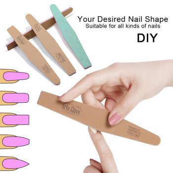 Arte Clavo 1Pcs Nail File Buffer Διπλής όψης 100 180 Nail Trining Grinding Polishing Professional Nail Art Tool