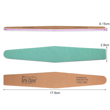 Arte Clavo 1Pcs Nail File Buffer Διπλής όψης 100 180 Nail Trining Grinding Polishing Professional Nail Art Tool