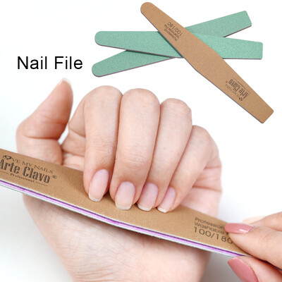 Arte Clavo 1Pcs Nail File Buffer Διπλής όψης 100 180 Nail Trining Grinding Polishing Professional Nail Art Tool