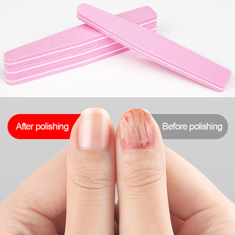 Arte Clavo 1 buc Pilă pentru unghii cu două fețe, bară de burete roz, pilă pentru unghii, pilă lavabilă pentru lustruirea unghiilor, instrumente pentru îndepărtarea cuticulelor pentru manichiură