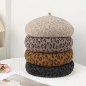 VISROVER Nova 4 boje Leopard zimska beretka Ženska kapa Jesen Zima Vuneni šešir Vrhunska moda Boina Poklon Veleprodaja