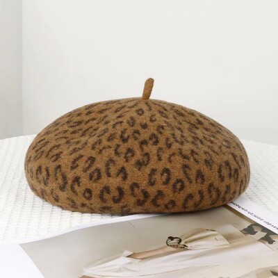 VISROVER Nova 4 boje Leopard zimska beretka Ženska kapa Jesen Zima Vuneni šešir Vrhunska moda Boina Poklon Veleprodaja