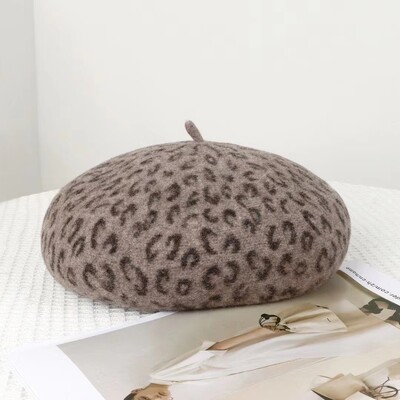 VISROVER Nova 4 boje Leopard zimska beretka Ženska kapa Jesen Zima Vuneni šešir Vrhunska moda Boina Poklon Veleprodaja