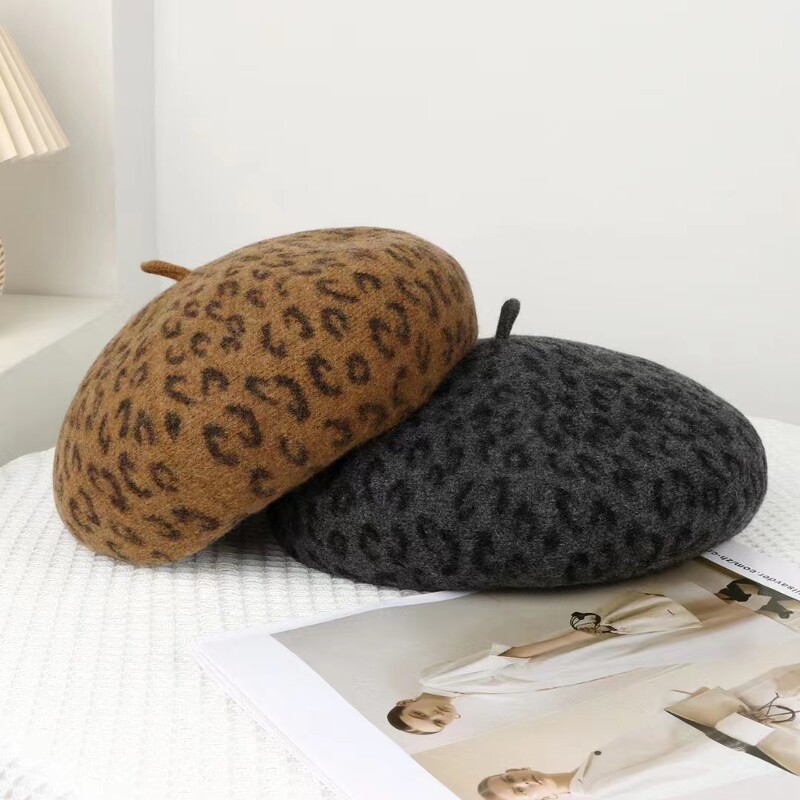VISROVER Nova 4 boje Leopard zimska beretka Ženska kapa Jesen Zima Vuneni šešir Vrhunska moda Boina Poklon Veleprodaja