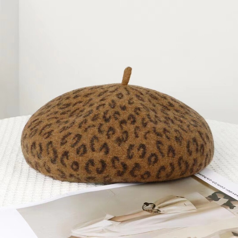 VISROVER Nova 4 boje Leopard zimska beretka Ženska kapa Jesen Zima Vuneni šešir Vrhunska moda Boina Poklon Veleprodaja