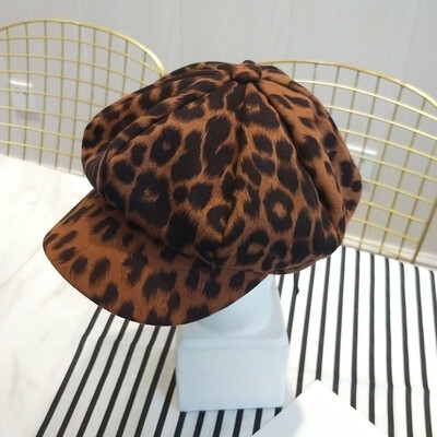 Μόδα Φθινόπωρο Χειμώνας Γυναικείες Σέξι μπερέ Vintage Λεοπάρ καπέλο Beanie Cap Γυναικεία καπέλα για κορίτσια