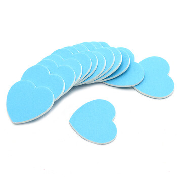 50Pcs Professional Nail Files 180 180 Blue Buffer Block Creative Heart Shaped EVA Board Pedicure Sansing Nail Care Tool