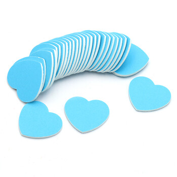 50Pcs Professional Nail Files 180 180 Blue Buffer Block Creative Heart Shaped EVA Board Pedicure Sansing Nail Care Tool