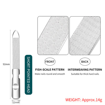 Dvostrana turpija za nokte Brusni papir od nehrđajućeg čelika Brušenje noktiju Brušenje Poliranje Alati za njegu manikure