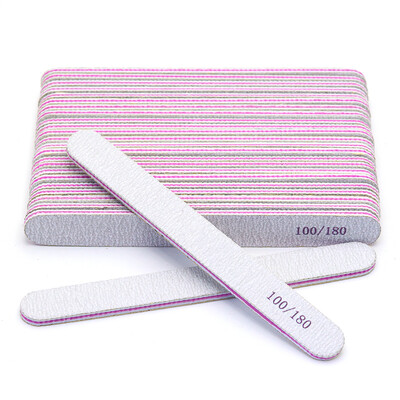 10 komada Sive turpije za nokte 100 180 Profesionalna manikura Alat za UV gel lak za nokte 2-strana upotreba za kućnu i osobnu brusnu ploču Savjeti