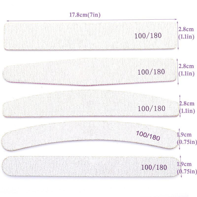10 komada Sive turpije za nokte 100 180 Profesionalna manikura Alat za UV gel lak za nokte 2-strana upotreba za kućnu i osobnu brusnu ploču Savjeti