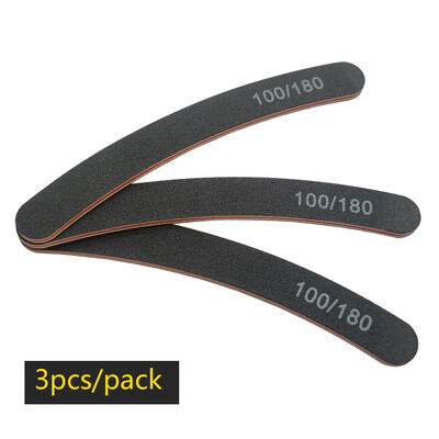 Λίμα νυχιών Buffer 100/180 Grit Half Moon Nail Files Γυαλόχαρτο διπλής όψης Εργαλείο μανικιούρ για βερνίκι νυχιών για λείανση νυχιών