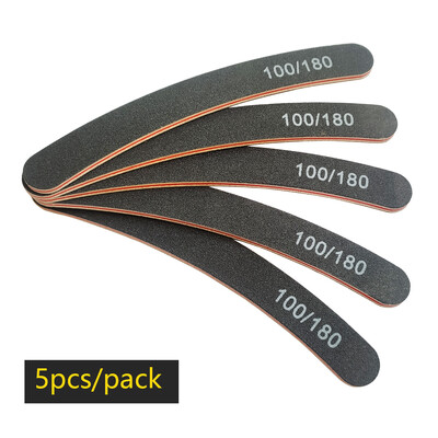 Λίμα νυχιών Buffer 100/180 Grit Half Moon Nail Files Γυαλόχαρτο διπλής όψης Εργαλείο μανικιούρ για βερνίκι νυχιών για λείανση νυχιών