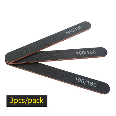 Λίμα νυχιών Buffer 100/180 Grit Half Moon Nail Files Γυαλόχαρτο διπλής όψης Εργαλείο μανικιούρ για βερνίκι νυχιών για λείανση νυχιών