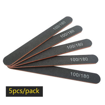 Λίμα νυχιών Buffer 100/180 Grit Half Moon Nail Files Γυαλόχαρτο διπλής όψης Εργαλείο μανικιούρ για βερνίκι νυχιών για λείανση νυχιών