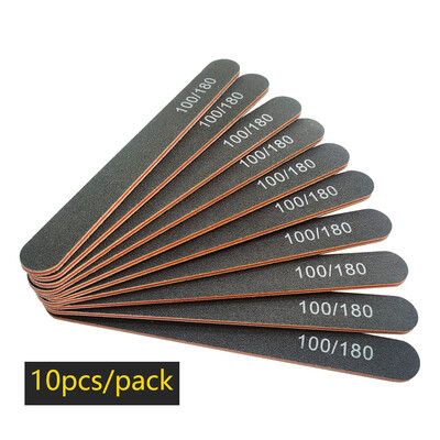 Λίμα νυχιών Buffer 100/180 Grit Half Moon Nail Files Γυαλόχαρτο διπλής όψης Εργαλείο μανικιούρ για βερνίκι νυχιών για λείανση νυχιών